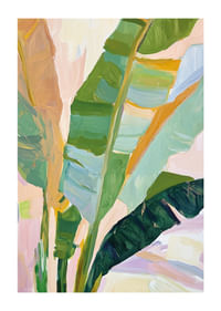 Coups de pinceau abstraits de feuillage tropical aux couleurs vibrantes-1