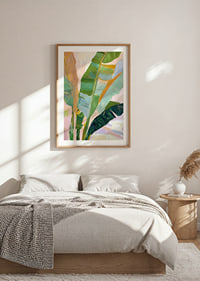 Abstract brush strokes of tropical foliage in vibrant colors-8