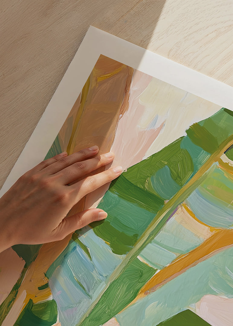 Abstract brush strokes of tropical foliage in vibrant colors-12