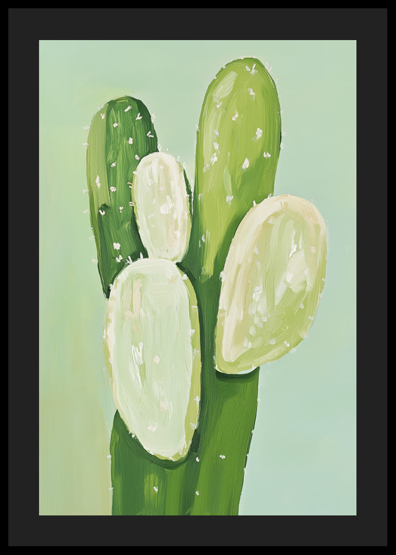 Soft green cacti against a calm background-12