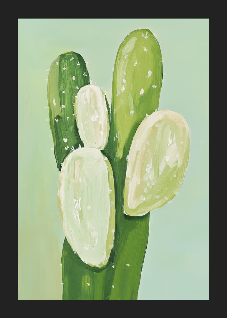 Mjukt gröna kaktusar mot en lugn bakgrund-12