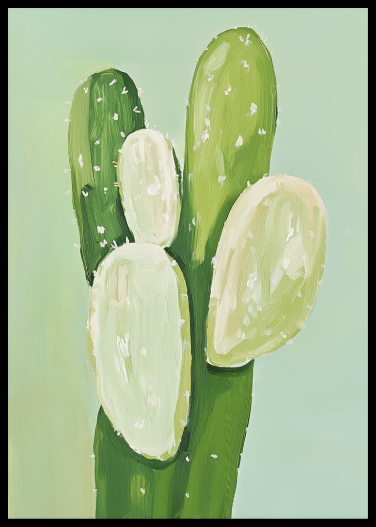 Soft green cacti against a calm background-12