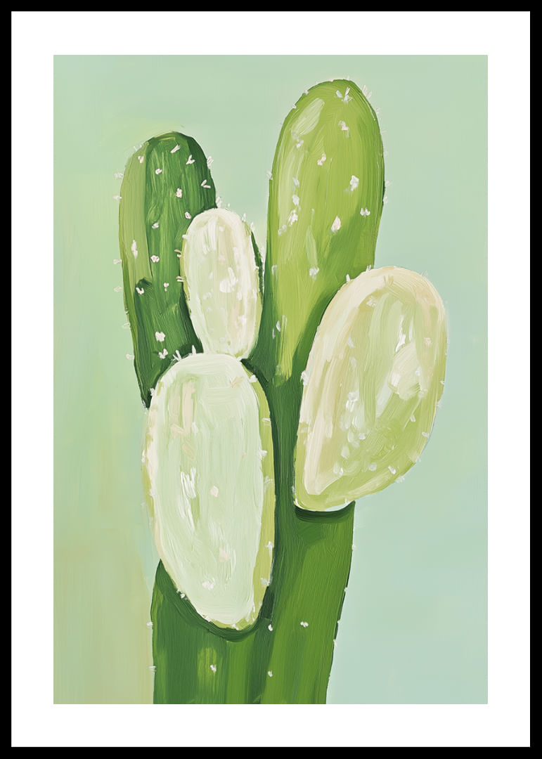 Cactus vert tendre sur fond apaisant-12