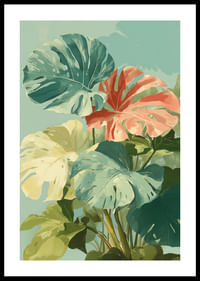 Une verdure paisible avec des feuilles tropicales aux couleurs éclatantes-0