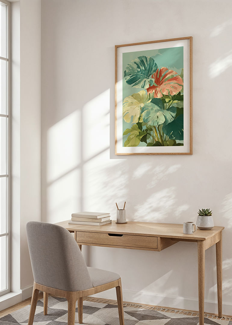 Une verdure paisible avec des feuilles tropicales aux couleurs éclatantes-12