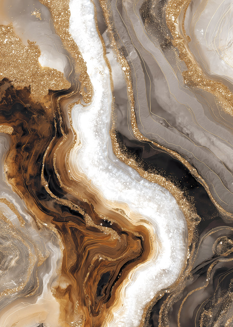 Flowing lines in gold and brown create a calm elegance-12