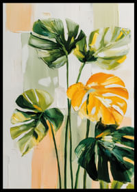 Feuilles exotiques aux verts éclatants et aux tons chauds-2