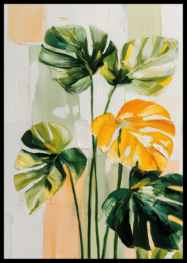 Feuilles exotiques aux verts éclatants et aux tons chauds-12