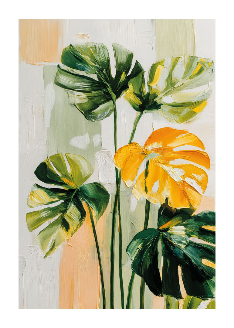 Feuilles exotiques aux verts éclatants et aux tons chauds-12