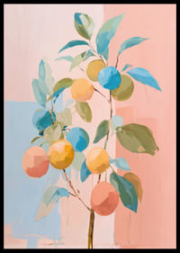 De jolies couleurs et des fruits sur une affiche harmonieuse-2