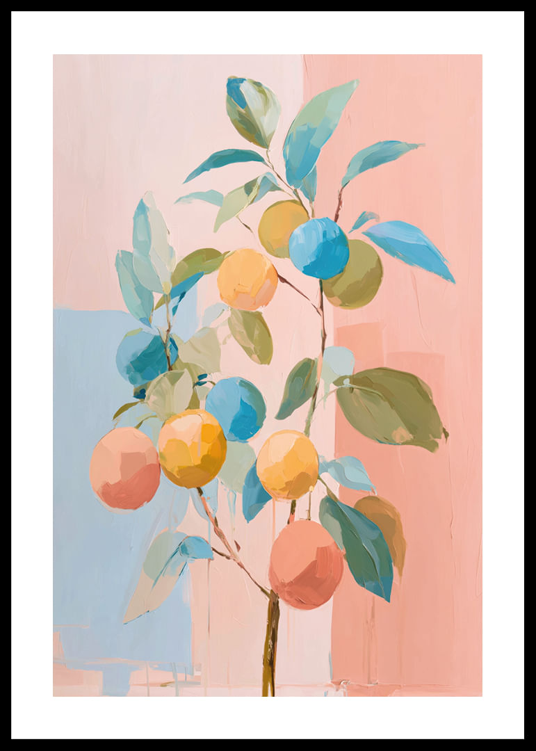 De jolies couleurs et des fruits sur une affiche harmonieuse-12