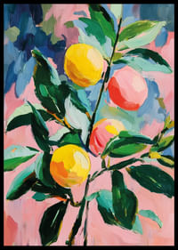 Composition d'agrumes colorée sur fond vibrant-2