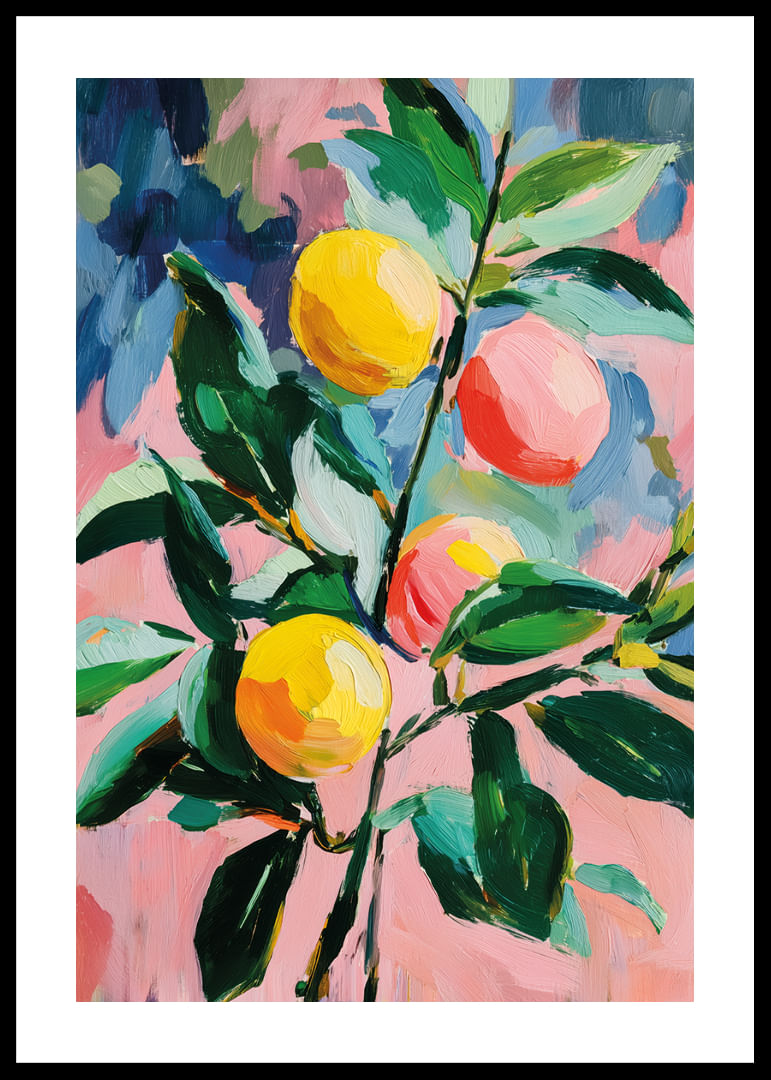 Composition d'agrumes colorée sur fond vibrant-12