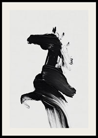 Elegante silueta de caballo pintada con poderosas pinceladas.-2