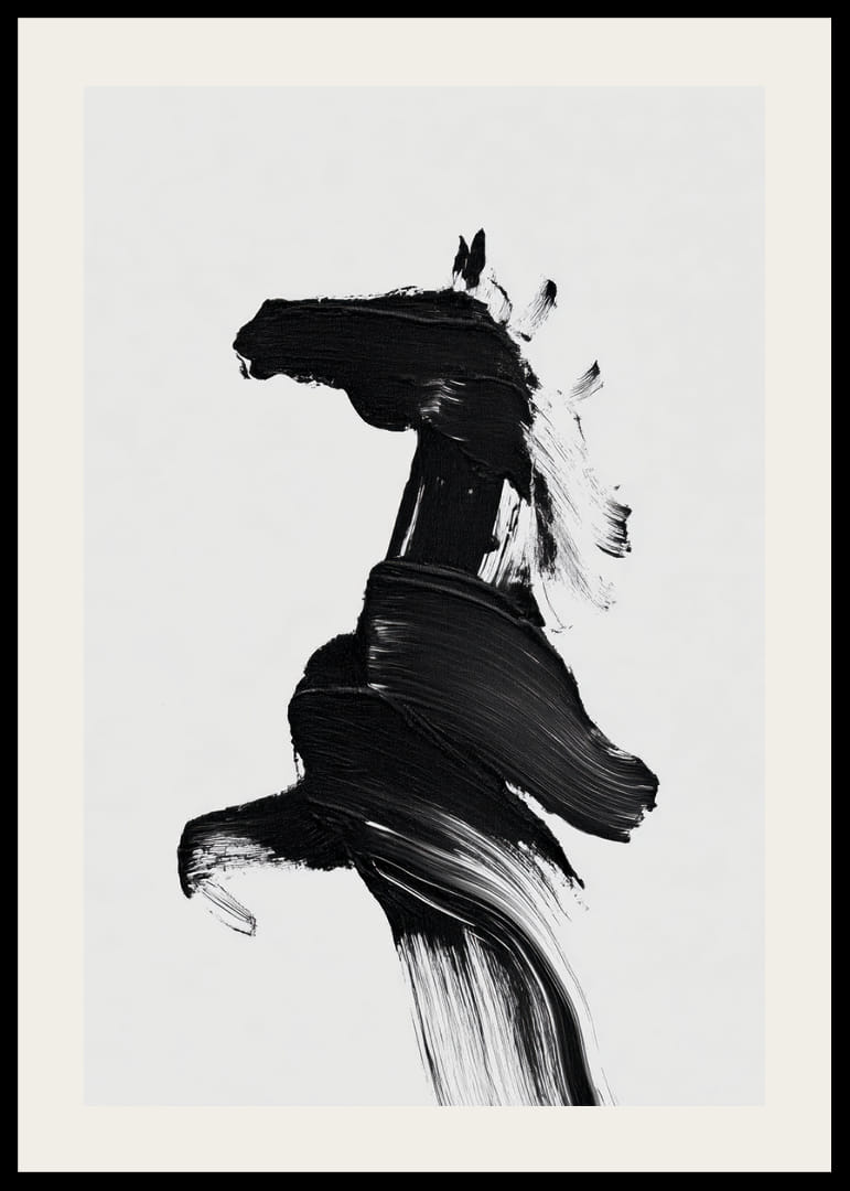 Stylish horse silhouette painted in powerful brushstrokes-12