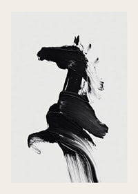 Elegante silueta de caballo pintada con poderosas pinceladas.-3
