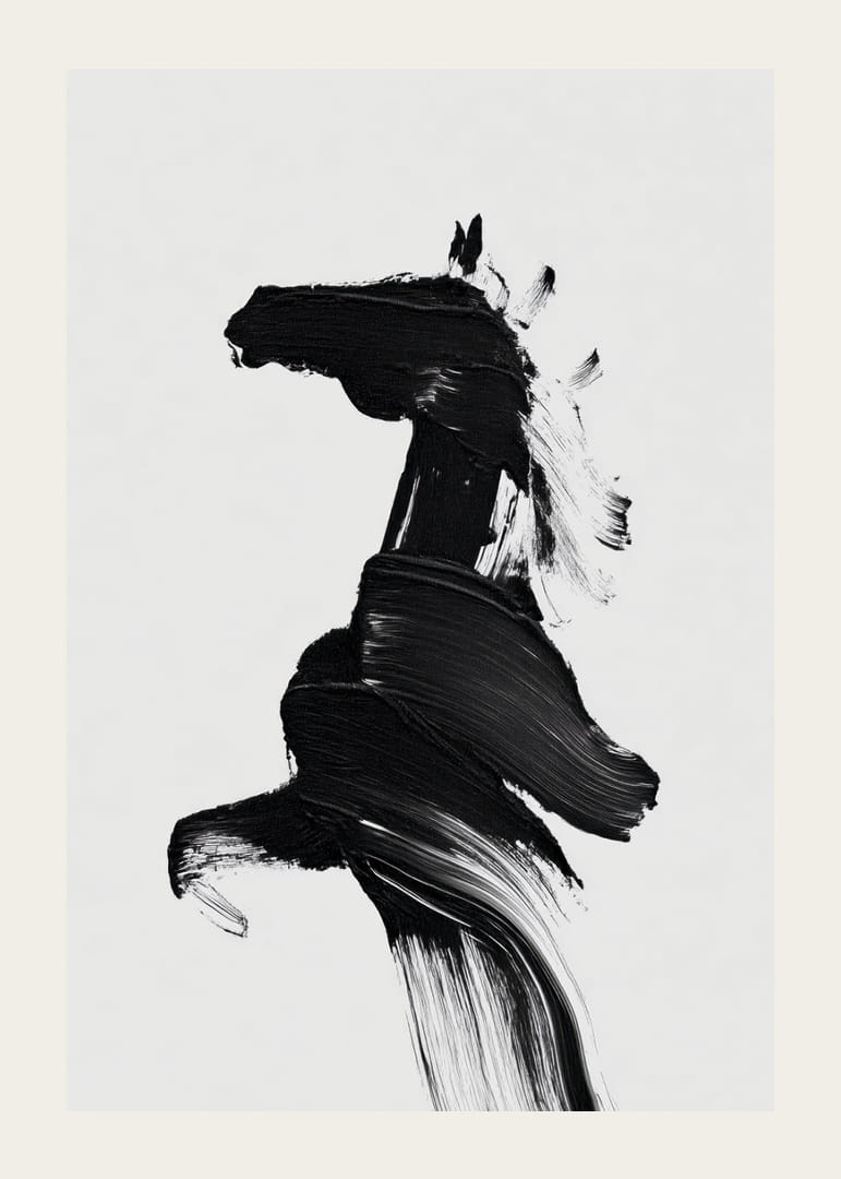 Stylish horse silhouette painted in powerful brushstrokes-12