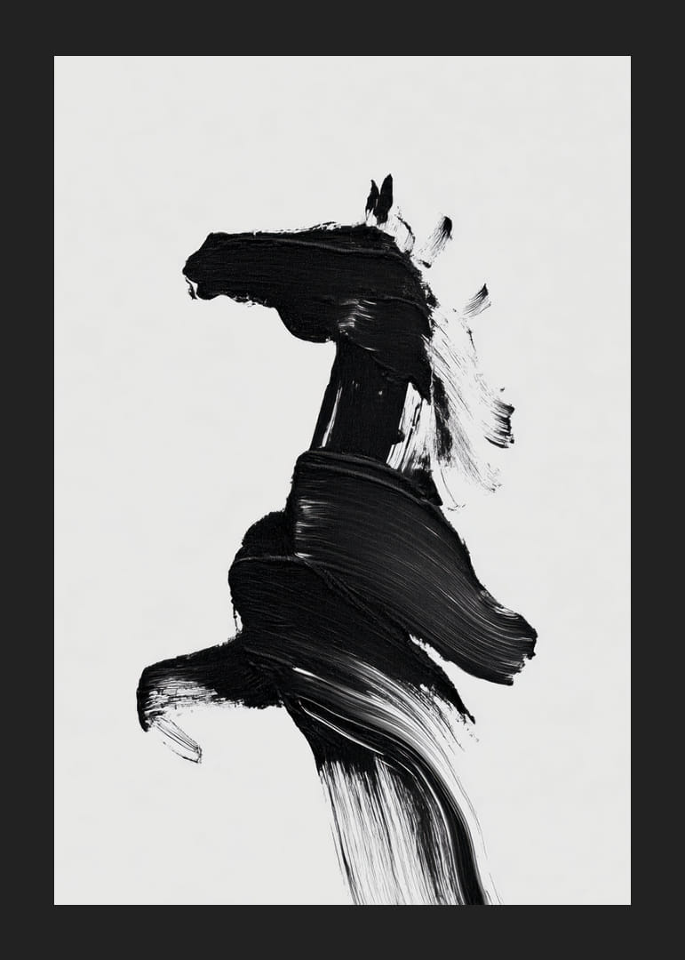 Stylish horse silhouette painted in powerful brushstrokes-12