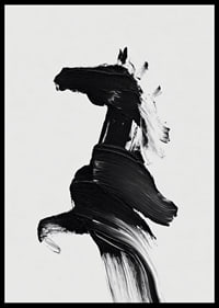 Elegante silueta de caballo pintada con poderosas pinceladas.-6