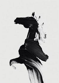 Elegante silueta de caballo pintada con poderosas pinceladas.-7