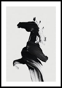 Elegante silueta de caballo pintada con poderosas pinceladas.-0