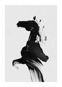 Elegante silueta de caballo pintada con poderosas pinceladas.-1