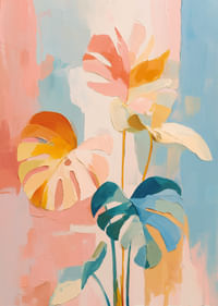 Un motif botanique coloré et onirique, plein de vie.-3