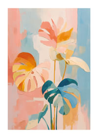 Un motif botanique coloré et onirique, plein de vie.-1