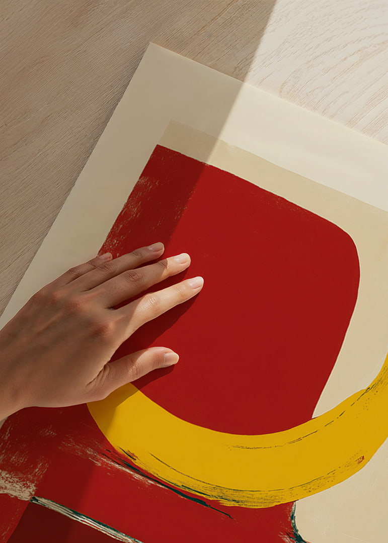 A banana shines against a bold red background, catching the eye immediately-12