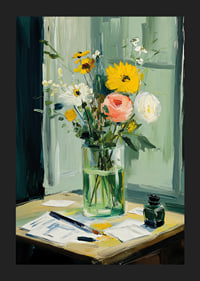 Farverige blomster i vase skaber livlig harmoni-5