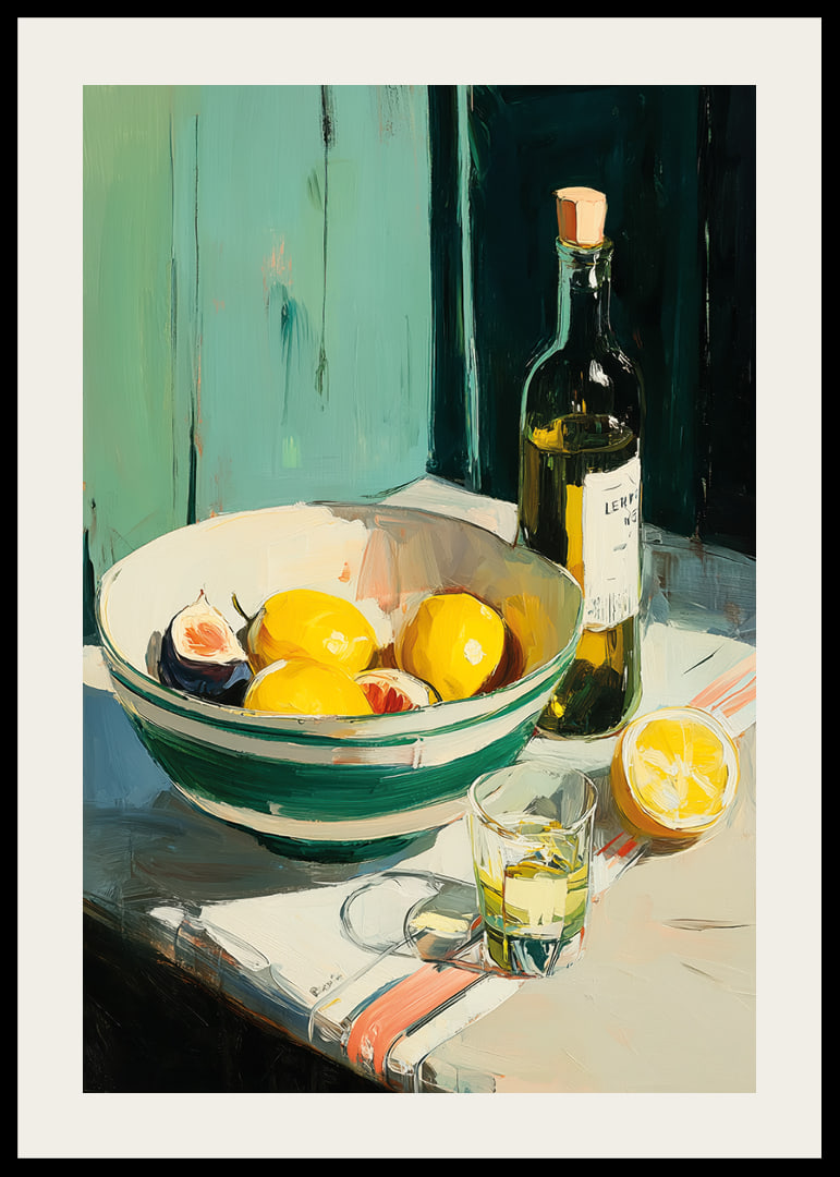 Colorful citrus fruits in a vintage-inspired kitchen setting-12