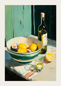 Colorful citrus fruits in a vintage-inspired kitchen setting-3