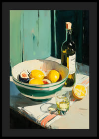 Färgglada citrusfrukter i en vintage-inspirerad köksmiljö-4