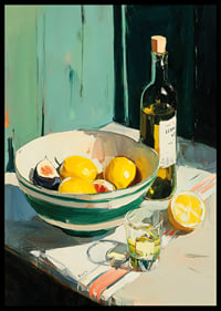 Colorful citrus fruits in a vintage-inspired kitchen setting-6