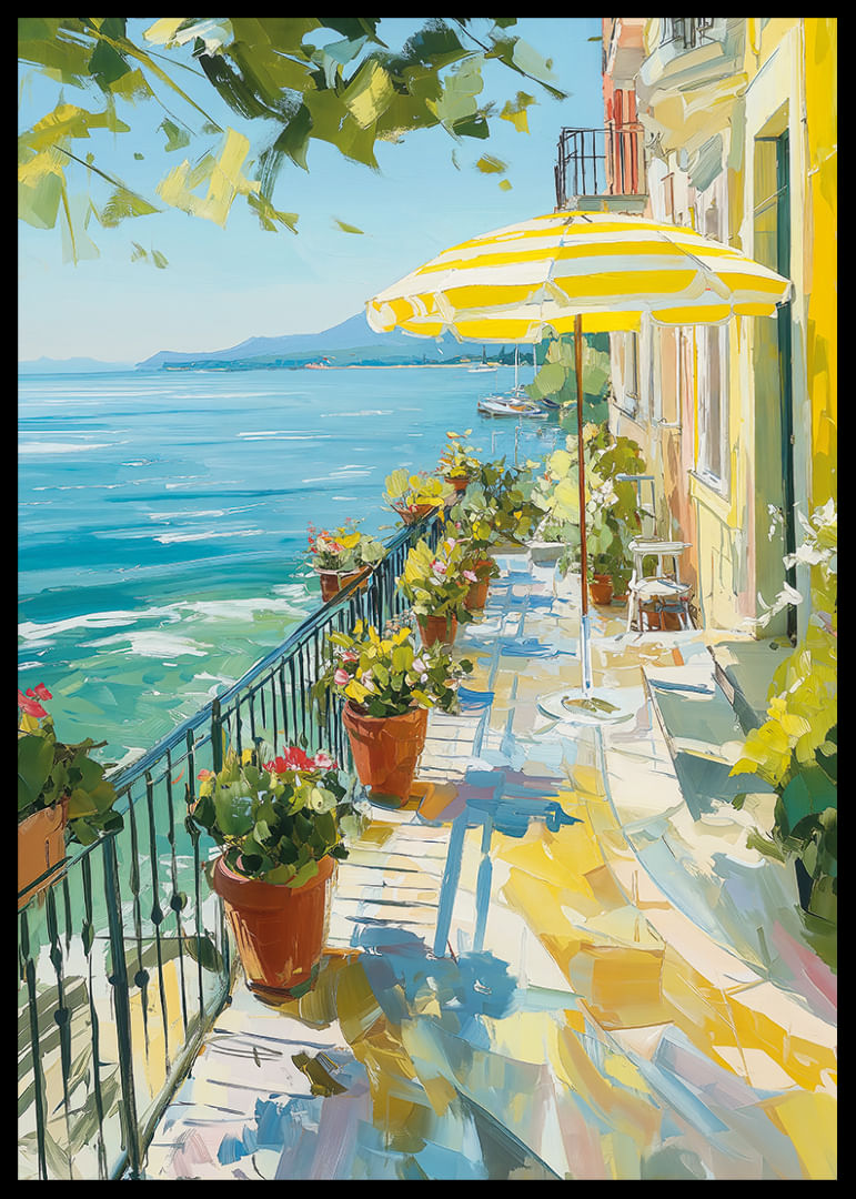 Solrig terrasse ved krystalklart vand fylder rummet med sommerro-12