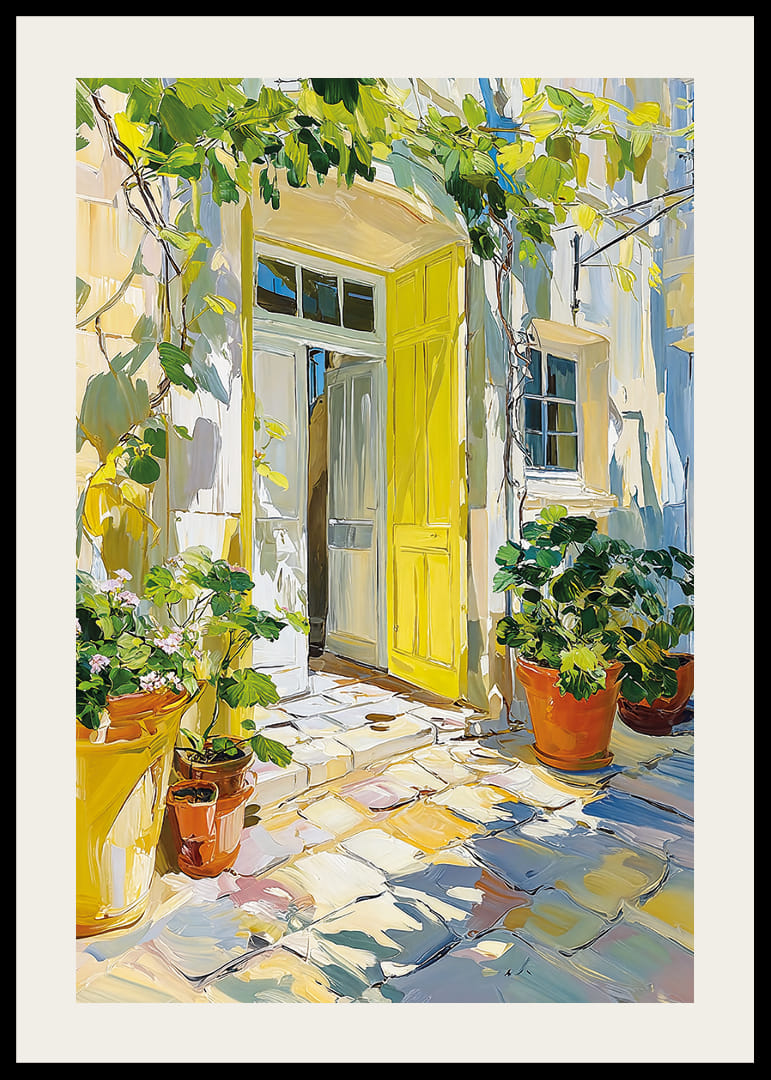 Strålande sol lyser upp en färgstark och livlig innergård-12