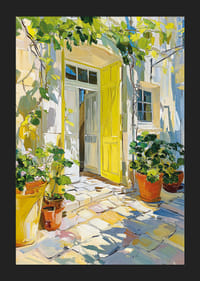 Strålande sol lyser upp en färgstark och livlig innergård-5