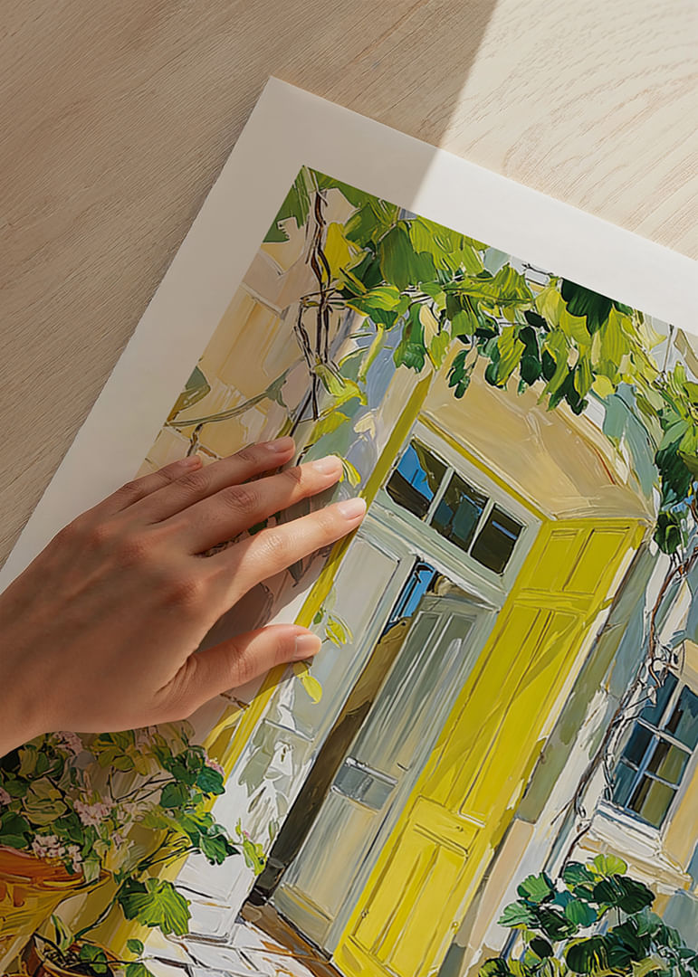 Klar solskin oplyser en farverig og livlig gårdhave-12