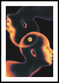 Dos siluetas luminosas forman una escena surrealista y mágica-0
