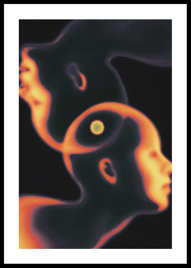 Dos siluetas luminosas forman una escena surrealista y mágica-12