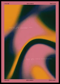 En hypnotisk poster där färgerna dansar i mjuka rörelser-0