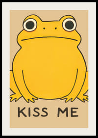 Yellow frog with humorous twist invites you for a kiss-2