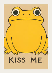 Yellow frog with humorous twist invites you for a kiss-3