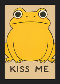 Yellow frog with humorous twist invites you for a kiss-5