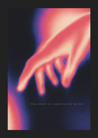 A hand reaches into the colorful cosmos-5