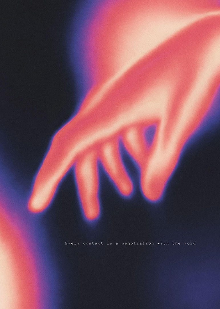 Eine Hand greift in den farbenprächtigen Kosmos.-12