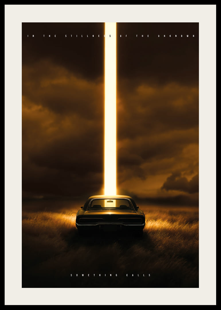 A car is illuminated by a mysterious beam of light across dark fields-12