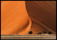 Une majestueuse dune du désert se fond dans l'horizon avec un effet dramatique.-2