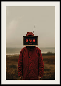 Mörk och mystisk poster med en offline-ikonisk skärm som fängslar ögat-2
