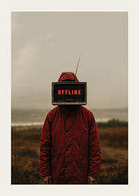 Mörk och mystisk poster med en offline-ikonisk skärm som fängslar ögat-3